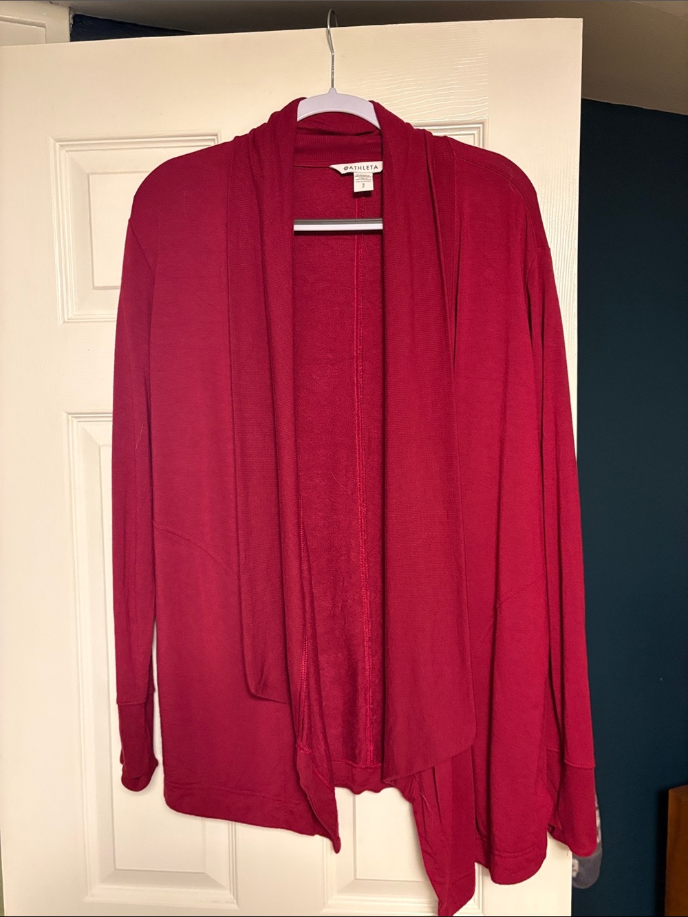 Athleta Women's Draped Open-Front Cardigan - Crimson Red